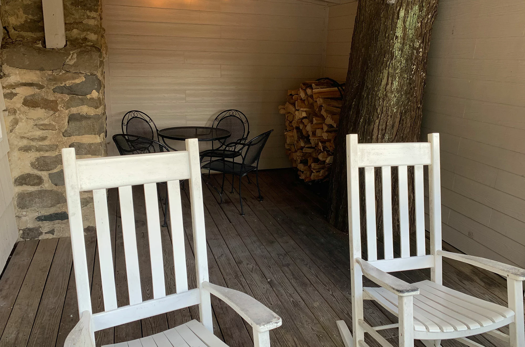 Chairs on deck of Gatlinburg cabin