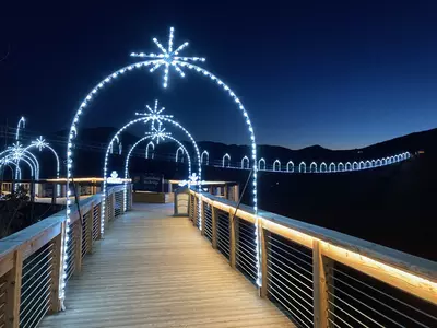 gatlinburg skybridge during winterfest