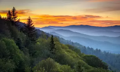 sunrise in the smokies