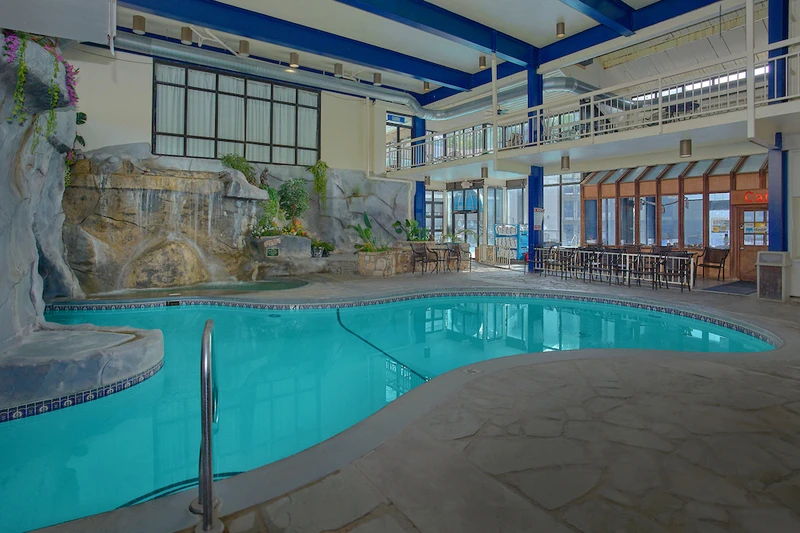 indoor pool at our cheap Gatlinburg hotel